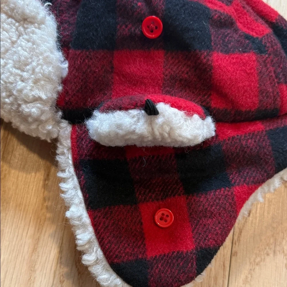 Plaid Red and Black Kids Cozy Winter Hat
